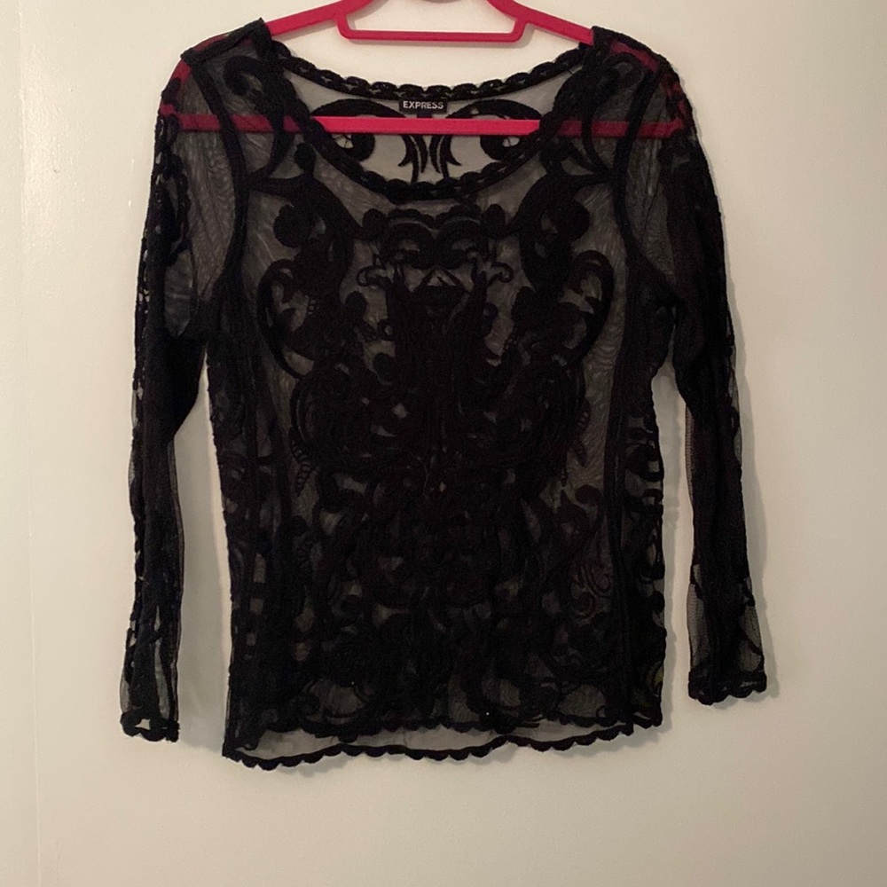 Express Black lace blouse